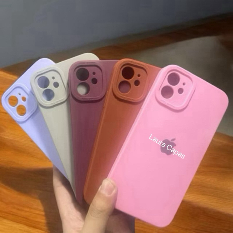 Capa Capinha Para IPhone12 12Pro 12ProMax Silicone Aveludada C/ Proteção na Câmera Fechada Case Quadrada