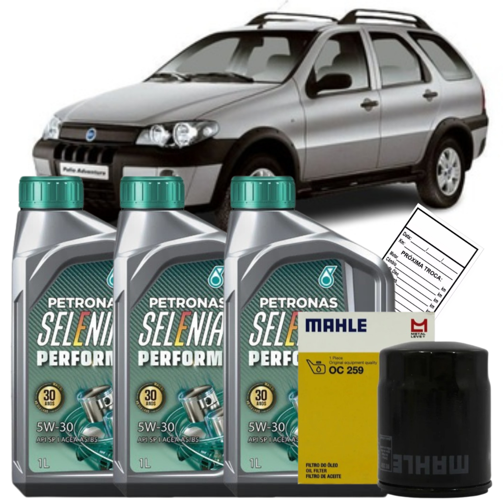 KIT TROCA OLEO 5W30 + FILTRO FIAT PALIO WEEKEND 1.0 1.3 1.4 2000 2001 2002 2003 2004 2005 2006 2007 2008 2009 A 2014