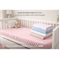 Kit 3 Lençol Bebê Berço Americano 130x70cm Avulso Microfibra com Elástico