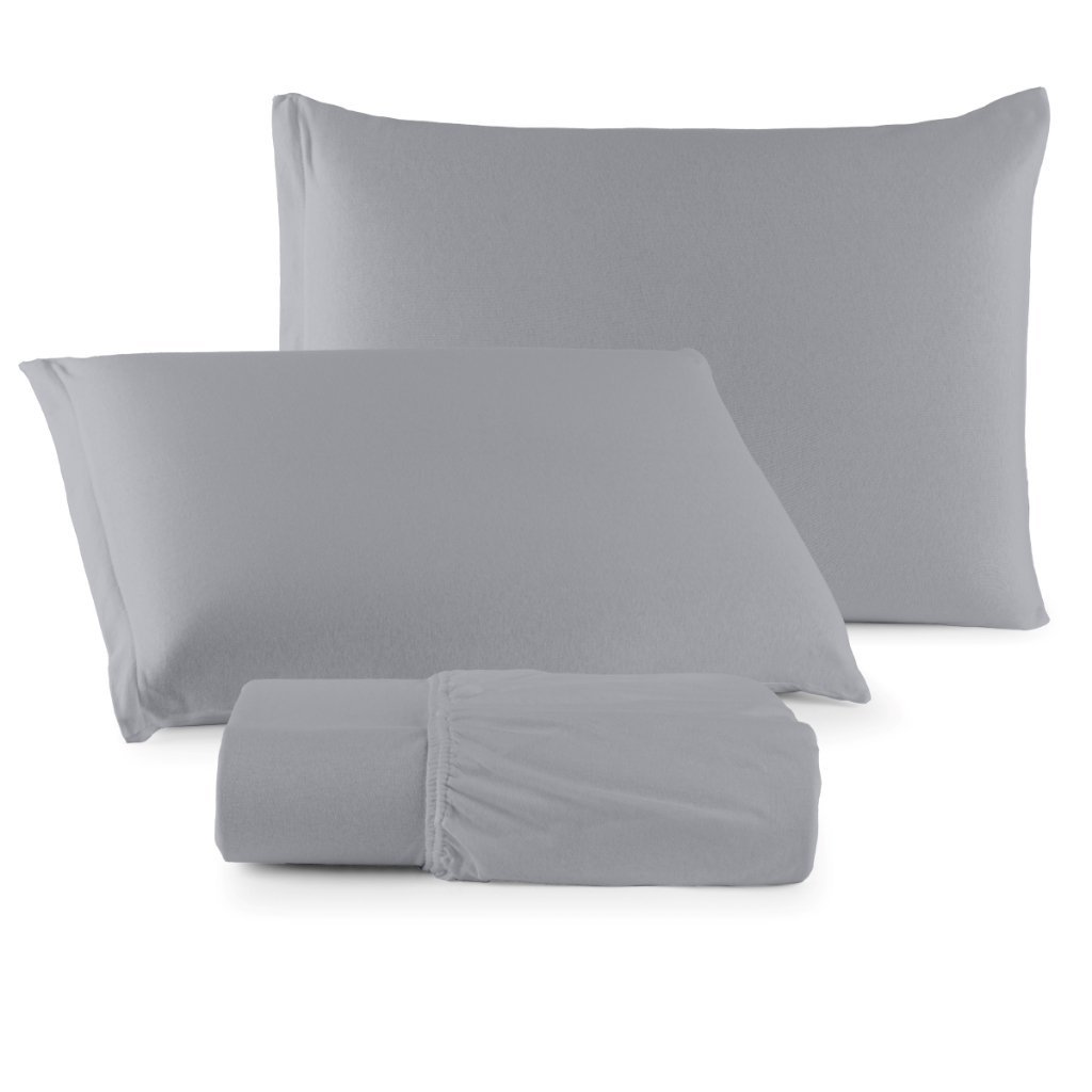 Jogo de Lençol Casal Malha 100% Algodão 200 Fios c/ 3 Peças Lençol Algodão Jogo de Cama Casal