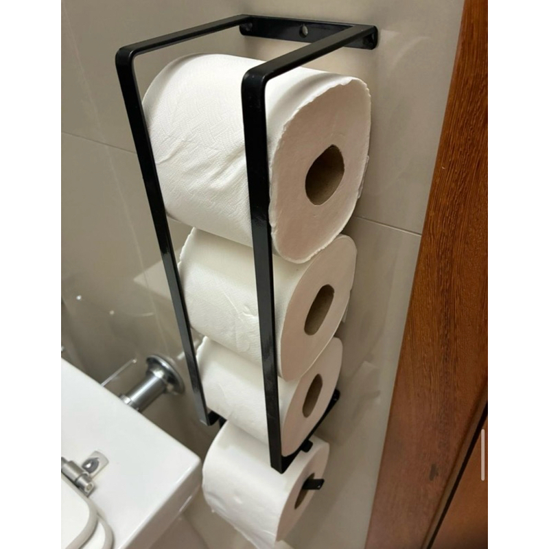 porta papel higiênico de parede + parafusos fita dupla face em Oferta na Shopee