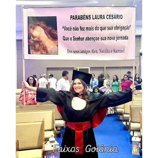 Faixa para formatura rapido foto  texto em lona e cabo extendido 130x50 cm - envio rapido