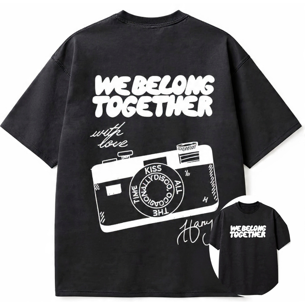 Camiseta Oversized ou Básica Harry Styles World Tour Together, Together Novo Album Kiss All The Time Pop Turnê Mundial