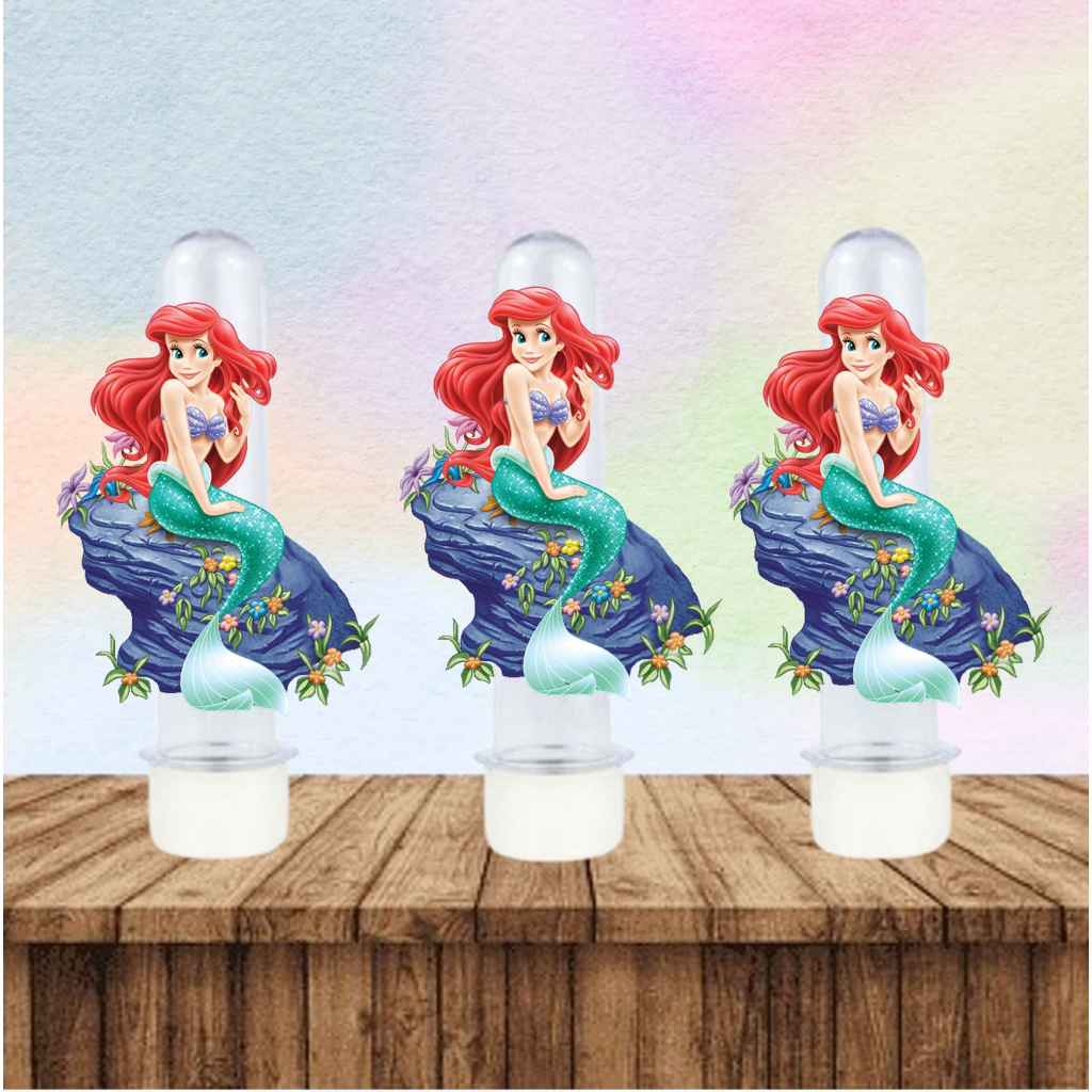 APLIQUES PERSONALIZADOS ARIEL PARA TUBETES, CAIXINHAS E LEMBRANCINHAS, 50 UNIDADES