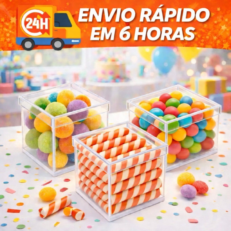 KIT 10/20/30/40/50 e 100 Caixinhas Acrílicas 5x5 cm para Aniversário Lembrancinha em Oferta na Shopee