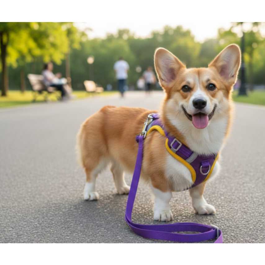 Coleira Peitoral para cachorro pequenos e médios com guia para pet colete confortável