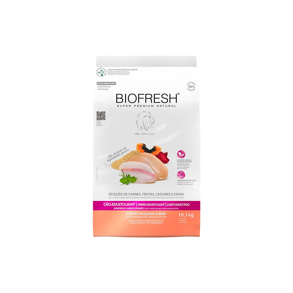 BIOFRESH CAO LIGHT MINI E PEQUENOS SELEÇÃO DE CARNE 10,1KG