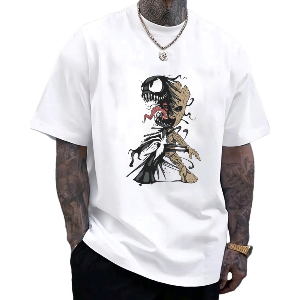 Camiseta Venom Groot Simbionte Marvel 100% Algodão Unissex T-Shirt Estampada Geek Top