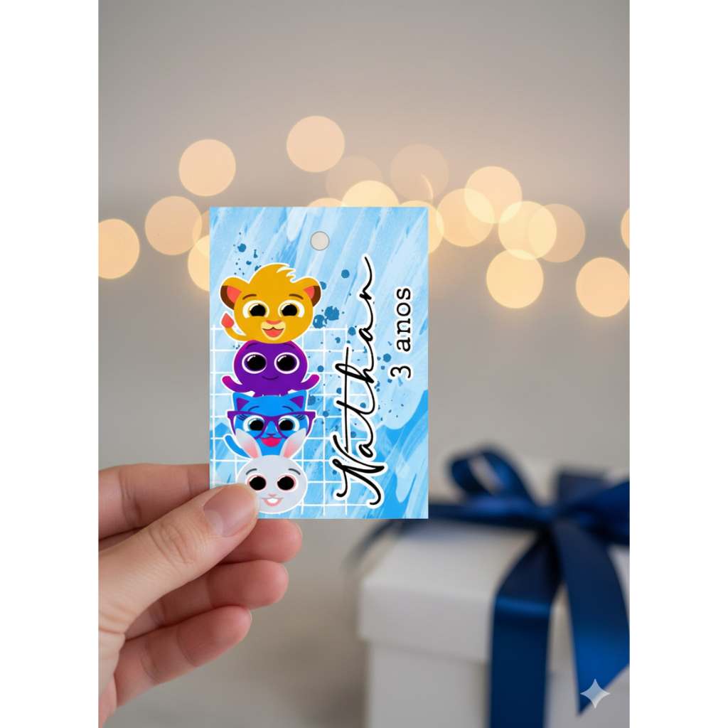 Tag de agradecimento bolofofos / lembrancinha de aniversario/personalizados de festa