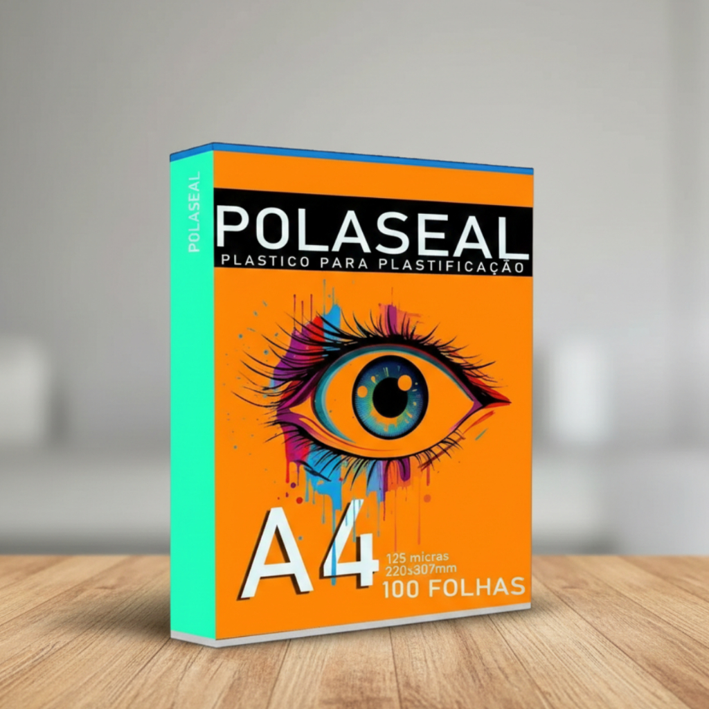 Plastico Polaseal A4 100 Folhas 125 micras 220x307mm 0.05 Plástico para Plastificação Premium Bom