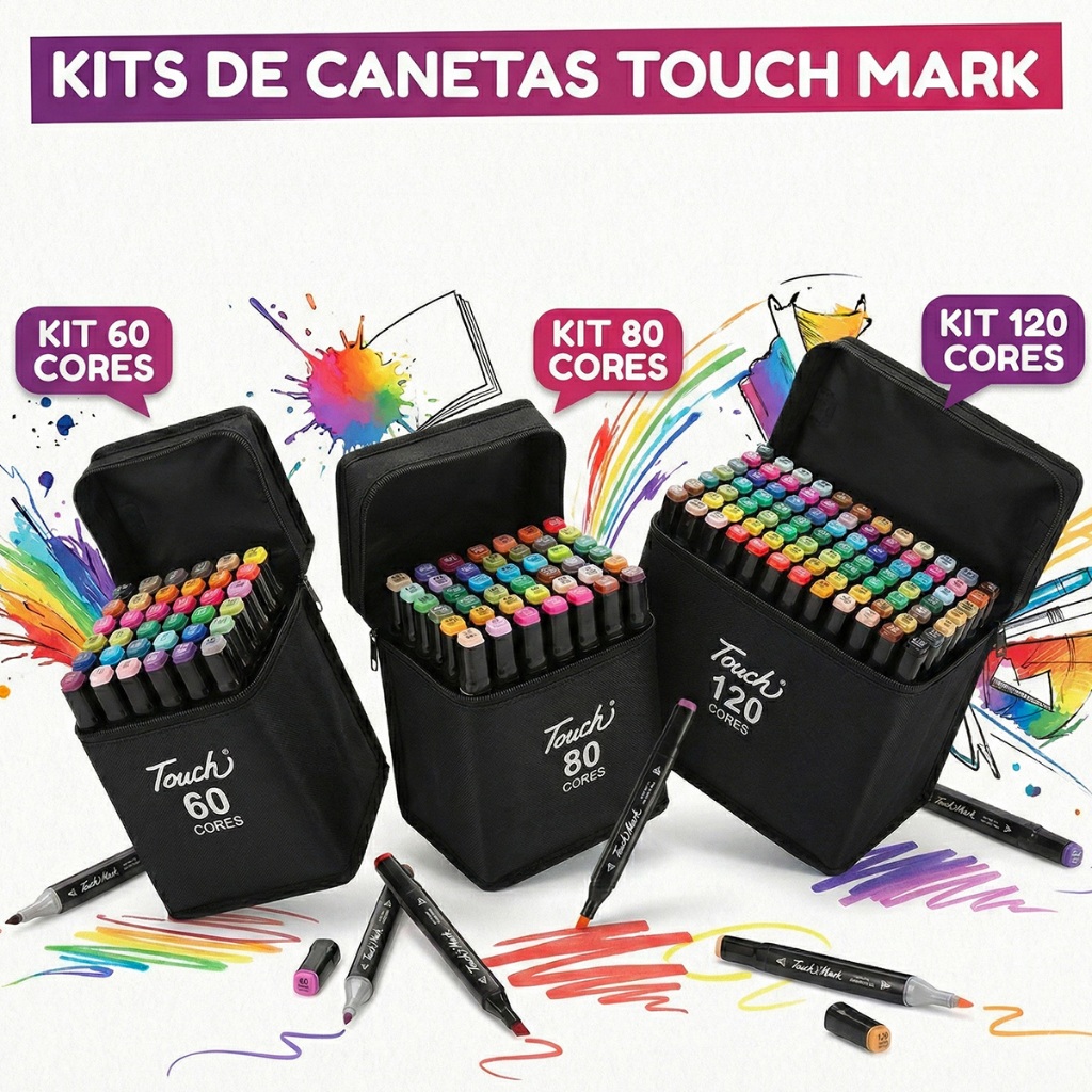Canetinha 120/80/60 Cores Touch Caneta Marcadora C/ Ponta Dupla/Pintura De Arte/Material Escolar