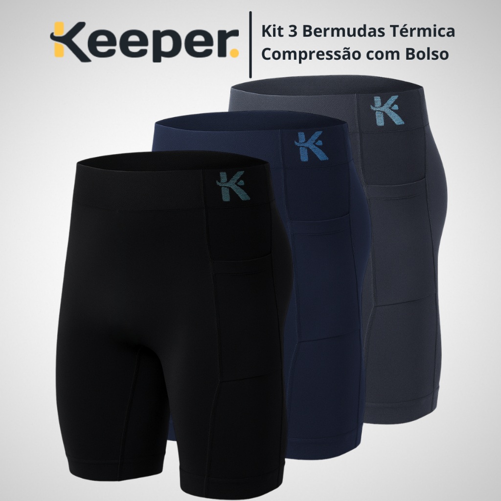 Kit 3 Bermuda Térmica Compressão Esportiva Treinos Academia Natação Piscina Ciclismo Corrida em Oferta na Shopee