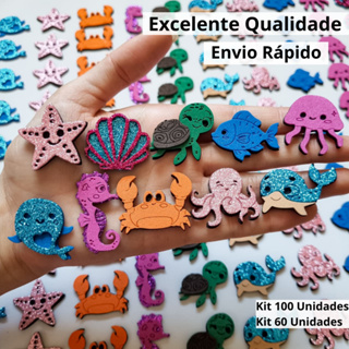100 Apliques EVA Fundo do Mar Oceano | Para Laços Pet e Artesanato | Corte a Laser | Envio Rápido em Oferta na Shopee