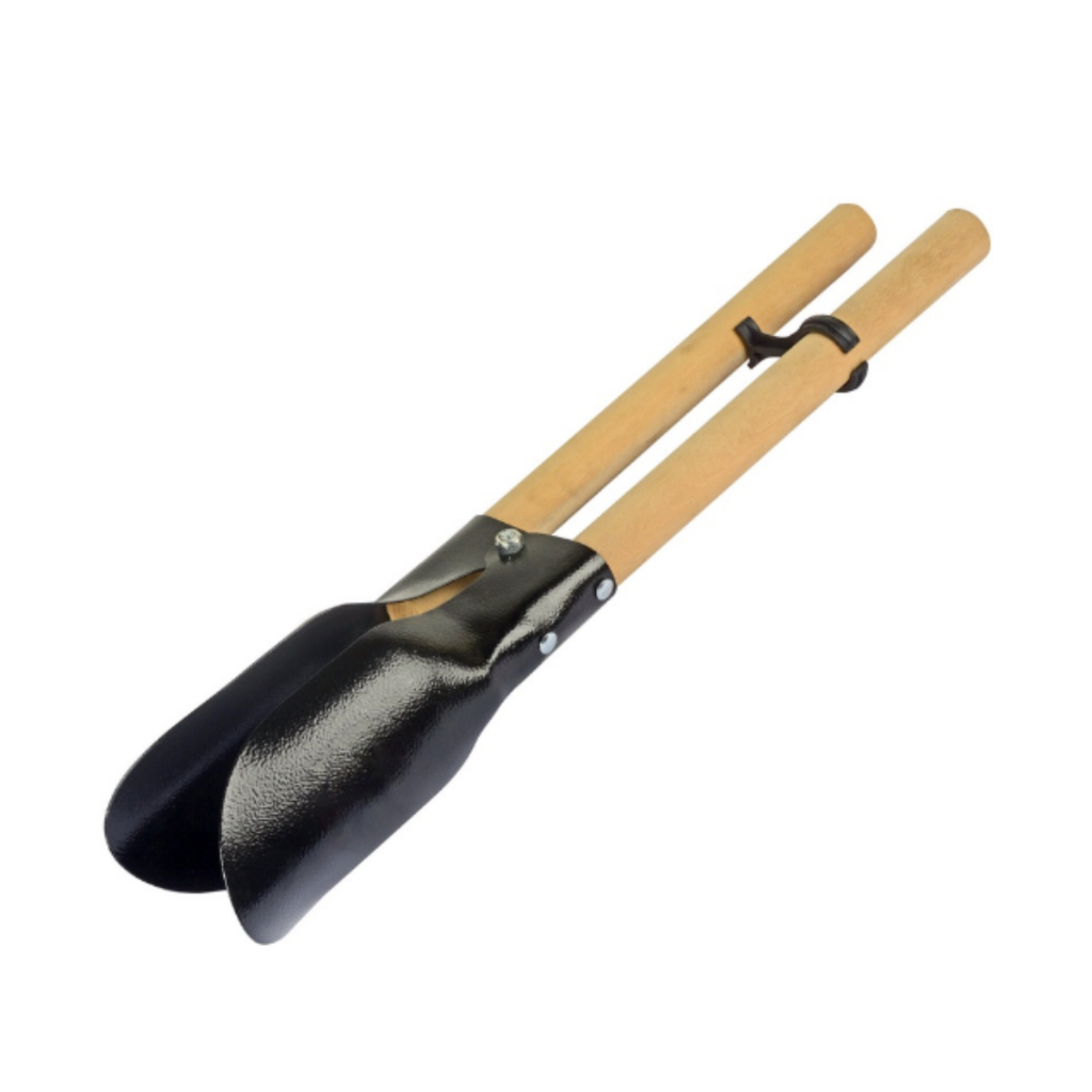 Cavadeira Articulada Metálica Com Cabo De Madeira Redondo Jardinagem Construção - Max