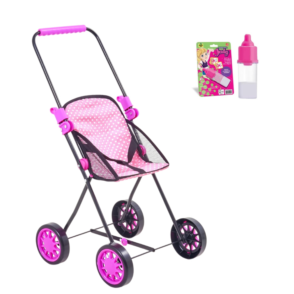 Carrinho de Boneca Baby Sag Mamadeira Magica Sag Toys Menina Brincar Menino