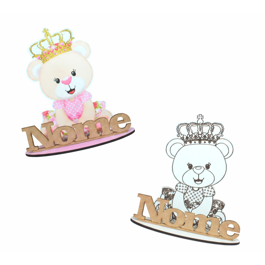 kit 12 Centros Mesa Ursinha Princesa Personalizado Lembranças Festa
