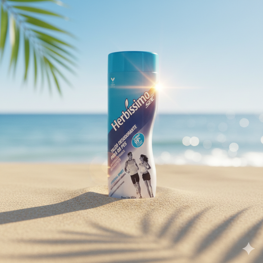 Talco Herbíssimo Sec Tradicional 100g - Controle de Odores e Frescor para os Pés em Oferta na Shopee