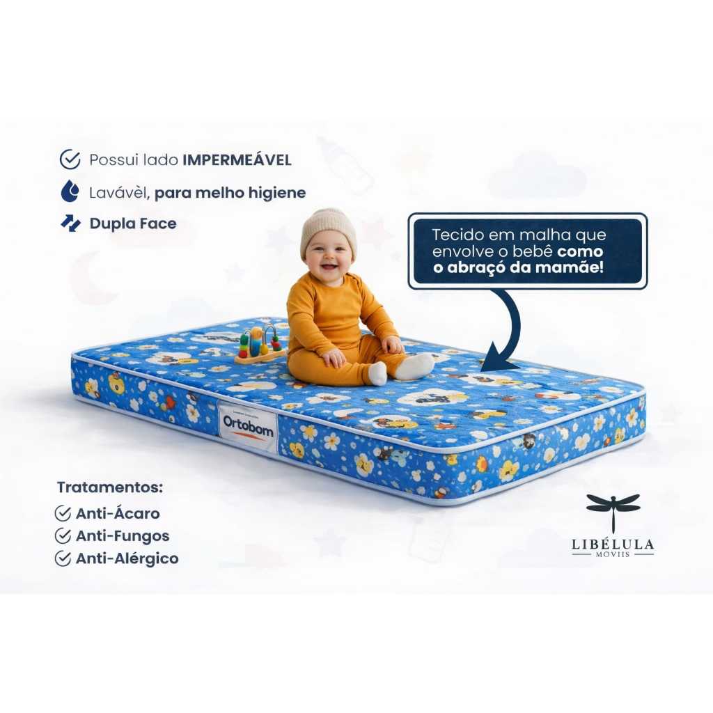 Colchão Ortobom Baby Physical Para Berço 60//70x130x10cm Envio Imediato