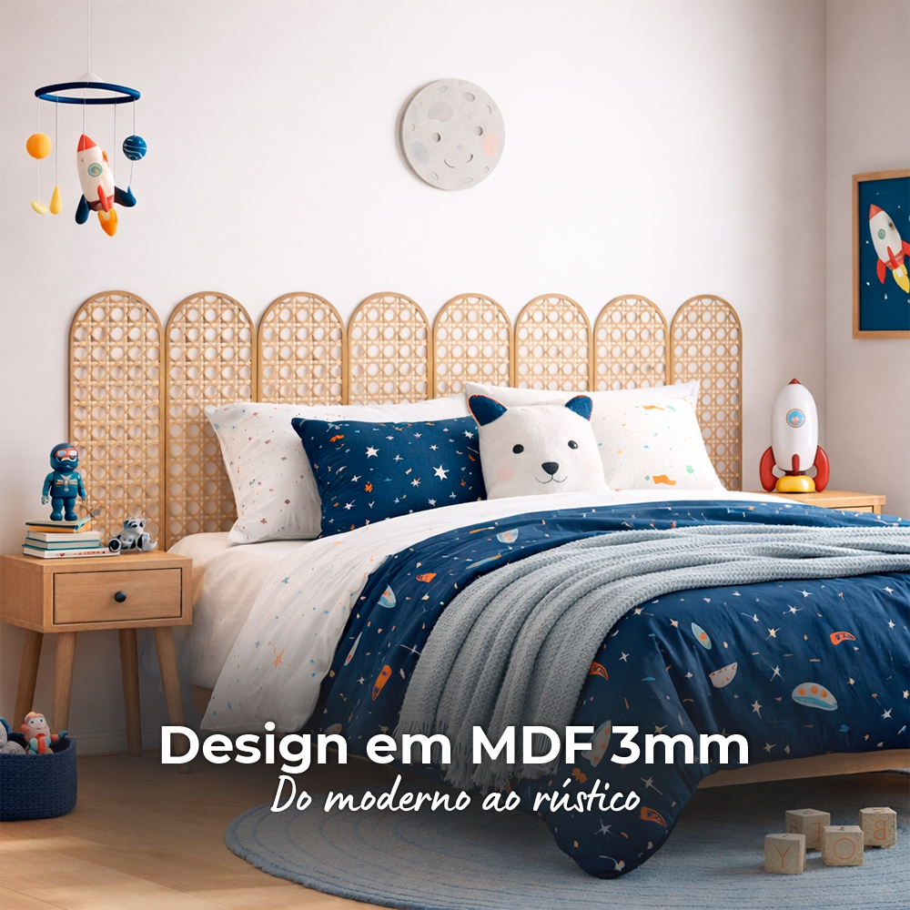 Kit de Placas Decorativas MDF Palhinha Indiana Cabeceira Modular Moderna e Elegante Decoração Rapida