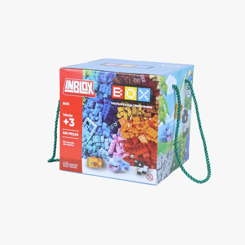 CAIXA INBLOX BLOCO DE MONTAR BOX COM 500 PEÇAS COM BASE BRINQUEDO EDUCATIVO COMPATIVEL LEGO