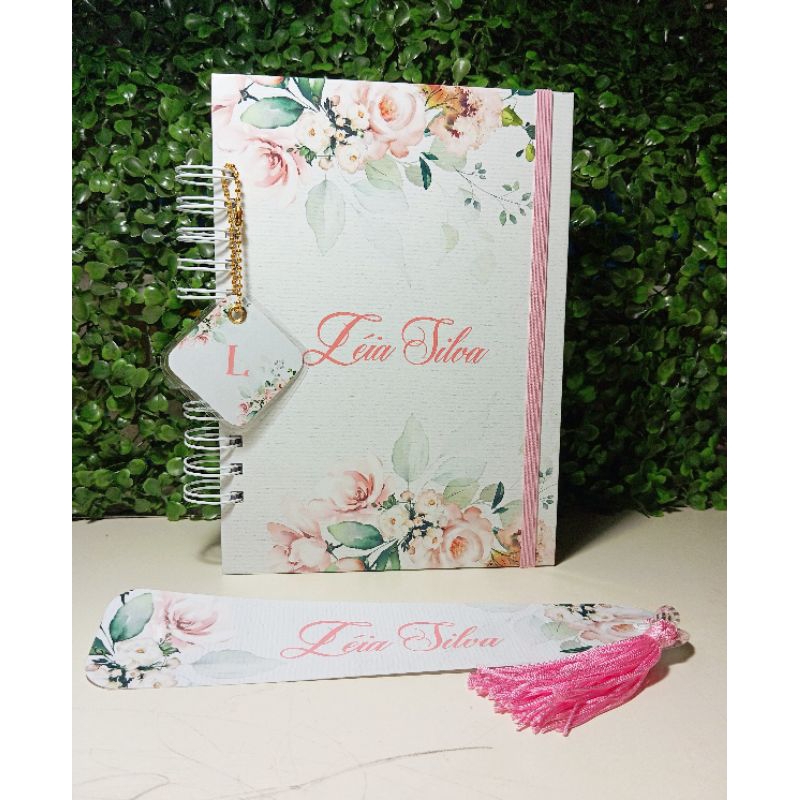 Caderno Devocional Evangélico Personalizado com Nome | Capa Dura Floral