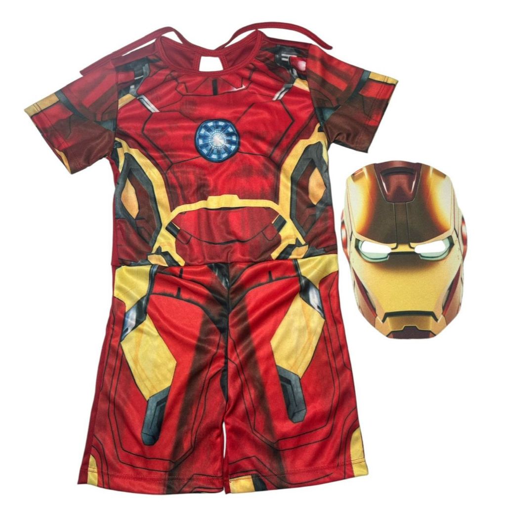 Roupa Infantil Fantasia Aniversário Homem De Ferro Mascara 3D em Oferta na Shopee