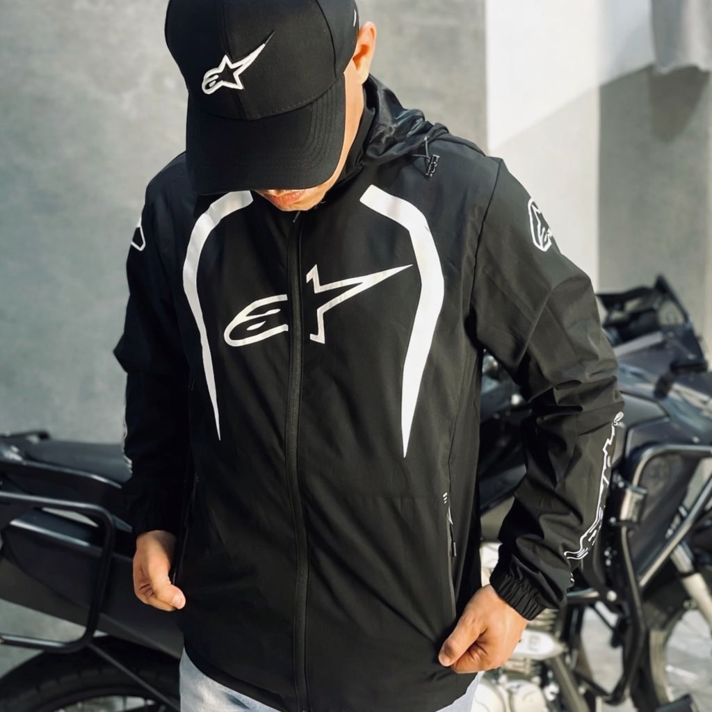 Jaqueta  Masculina Impermeável  com Forro Interno + Capuz Removível, Proteção contra Chuva e Frio, piloto alpi