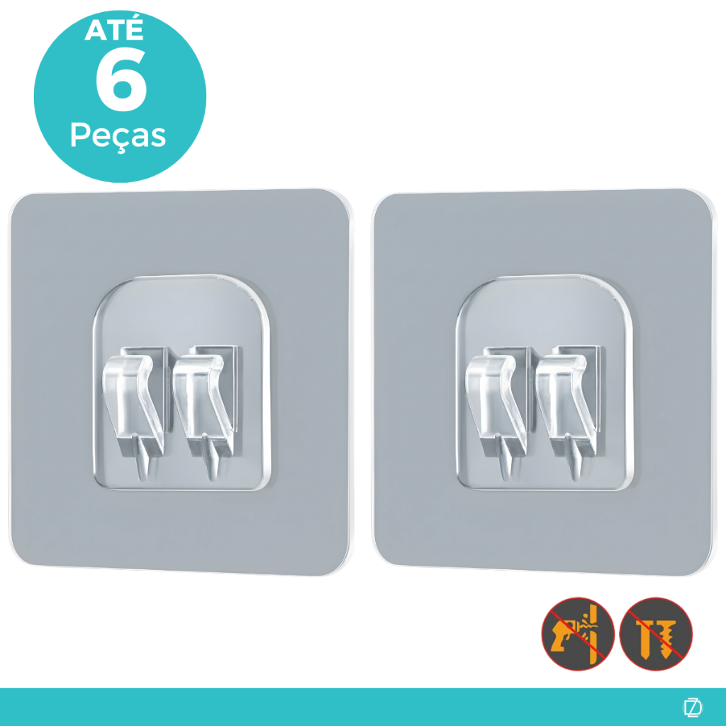 Kit Gancho Para Prateleira de Encaixe Banheiro Cozinha Cesto Auto-Adesivo Reposição Transparente em Oferta na Shopee