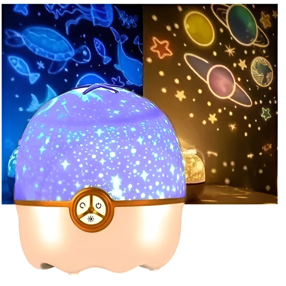Abajur Luminária Gira Projetor 360 Estrelas Galáxia 12 Cards Estrelas Oceano Infantil Espaço Dream em Oferta na Shopee