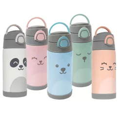Garrafa Térmica Parede Dupla 400ml - 15x25cm - 3+ Meses Da Buba Zoo