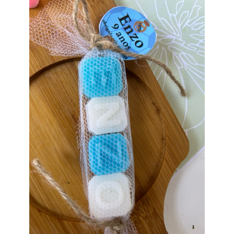 Sabonete Artesanal Letra Personalizada 5g – Lembrancinha para Chá de Bebê e Maternidade