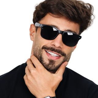 Óculos De Sol Escuro Masculino Quadrado Estiloso Lux Top em Oferta na Shopee