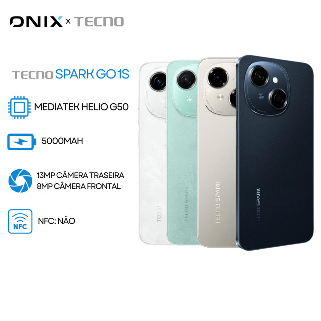 Tecno Spark Go 1S 4G, Processador Mediatek Hélio G50 , 64GB e 3GB RAM, e Spark Go 1, Bateria 5000MAH, VERSÃO GLOBAL