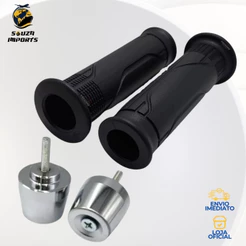 Kit Manopla Cargo 160 Com Roldana Peso Guidão Cromado PCX Honda