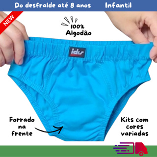 Kit Cueca Infantil Menino 5 ou 10 Peças Algodão 100% Slip Confortável 1 a 8 Anos Cueca Infantil Barata em Oferta na Shopee