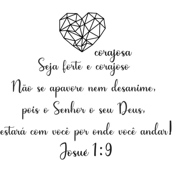 Frase Decorativa Para Parede Placa Quadro em Mdf Isaias 1:9 Seja Forte e Corajoso (a) Letras Preto Para Parede Sala