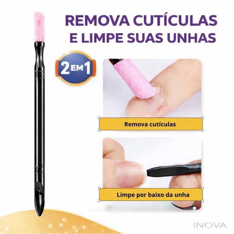 Kit com 3 Canetas de Quartzo para unhas removedora de cutícula 2 em 1 Alta Qualidade em Oferta na Shopee