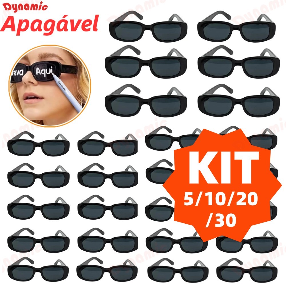 Kit 30/20/10/5 Oculos Vintage Retro Preto Liso + Caneta Giz Festa Casamento Festa Balada Formatura Casamento Aniversário em Oferta na Shopee