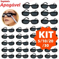 Kit 30/20/10/5 Oculos Vintage Retro Preto Liso + Caneta Giz Festa Casamento Festa Balada Formatura Casamento Aniversário