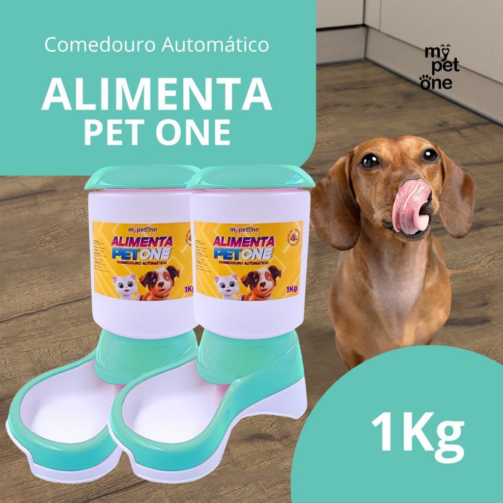 Kit 2 Comedouro Automático Alimenta Pet One - Tiffany em Oferta na Shopee