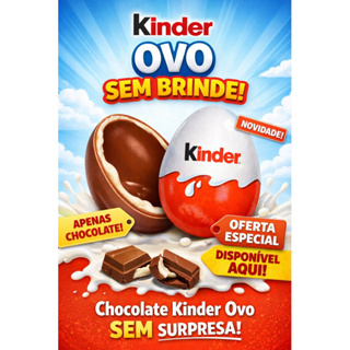 Kit 4 ovos de Chocolate Kinder Ovo sem surpresa 4 unidades em Oferta na Shopee