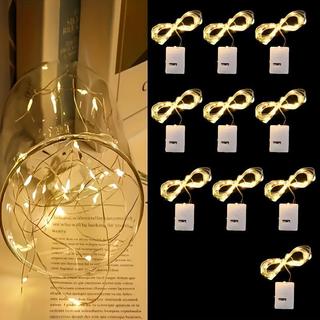 5/10/20 KIT Fios de Fada 2m Leds Dourada a Pilha Para Festa Arte Presente Ambiente Decora…