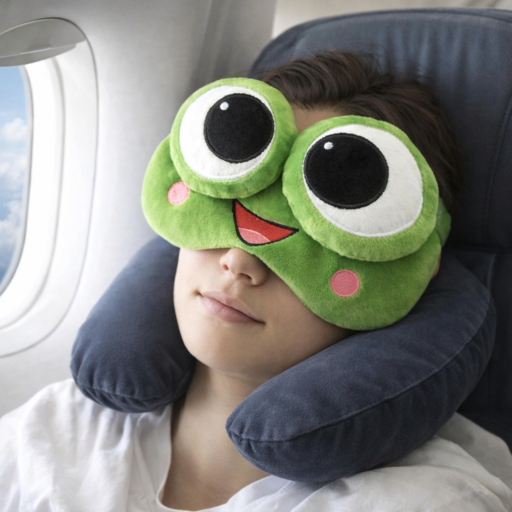 Tapa Olho Máscara De Dormir Frog Venda Blackout Para Descanso De Viagens E Escritório Ajuste Universal ​ . em Oferta na Shopee