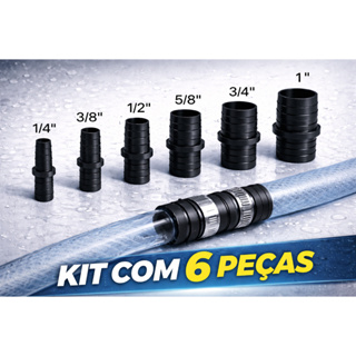 Conector de Emenda Universal para Mangueiras eTubos – Kit com 6 Peças – altamente resistente – sem vazamentos em Oferta na Shopee