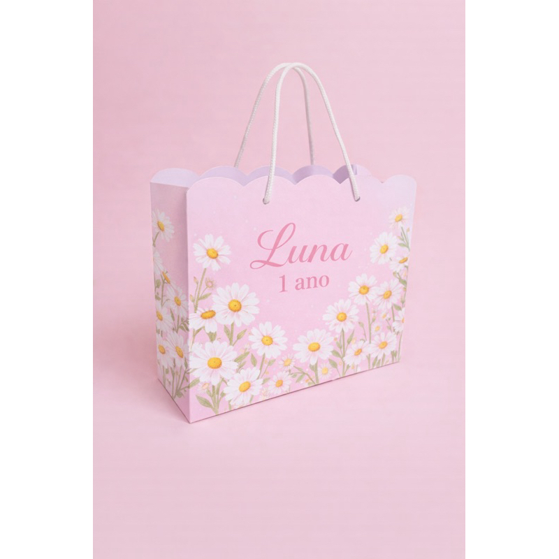 Envio Rapido Sacolinha PEGUE E MONTE Personalizada Margaridas | Lembrancinhas | Aniversário | Fazemos todos os temas