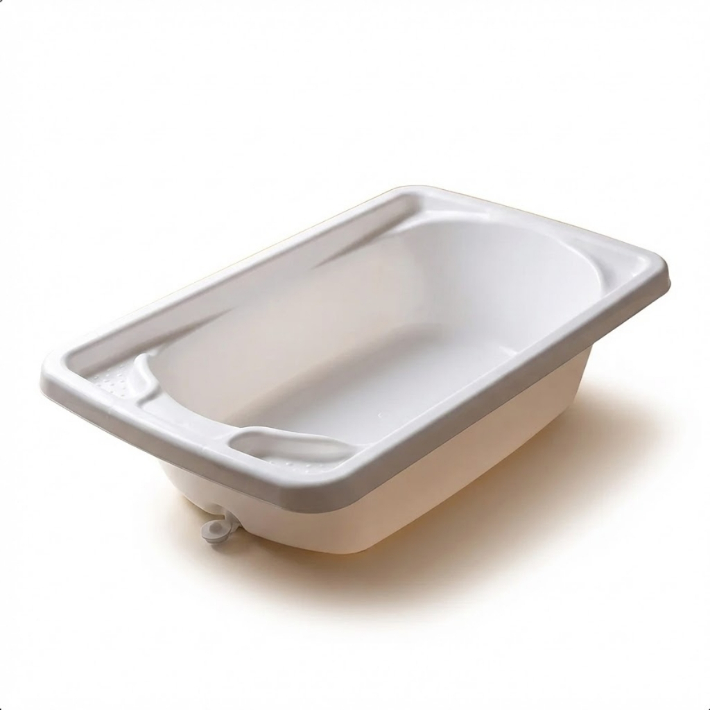Banheira Bebê Burigotto Milenia Rígida Segura Resistente Conforto Branco 20 Litros