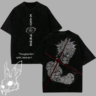 Camiseta Estonada Lavada Vintage Satoru Gojo Infinitiny Expansao Jujutsu Kaisen Graphic Unissex em Oferta na Shopee