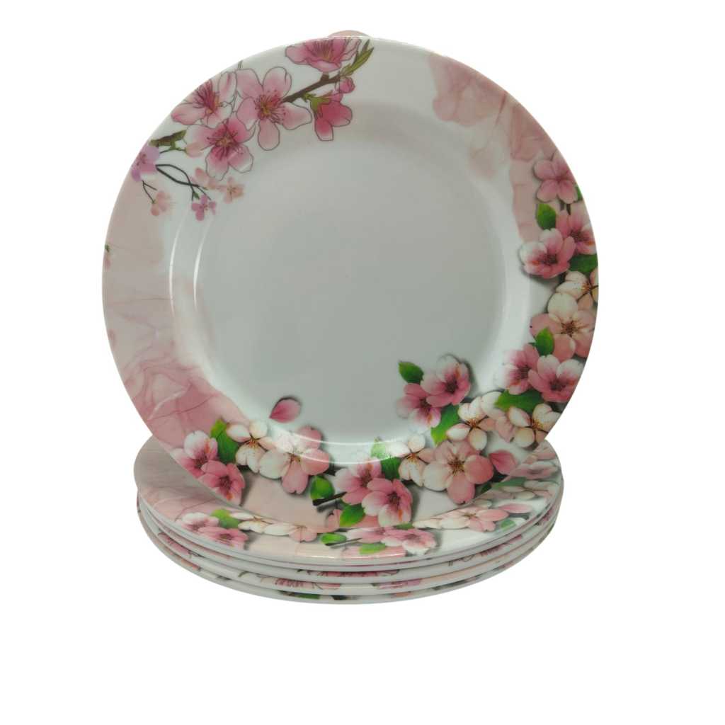 6 Pratos Estampado de Melamina para Sobremesa - 20cm