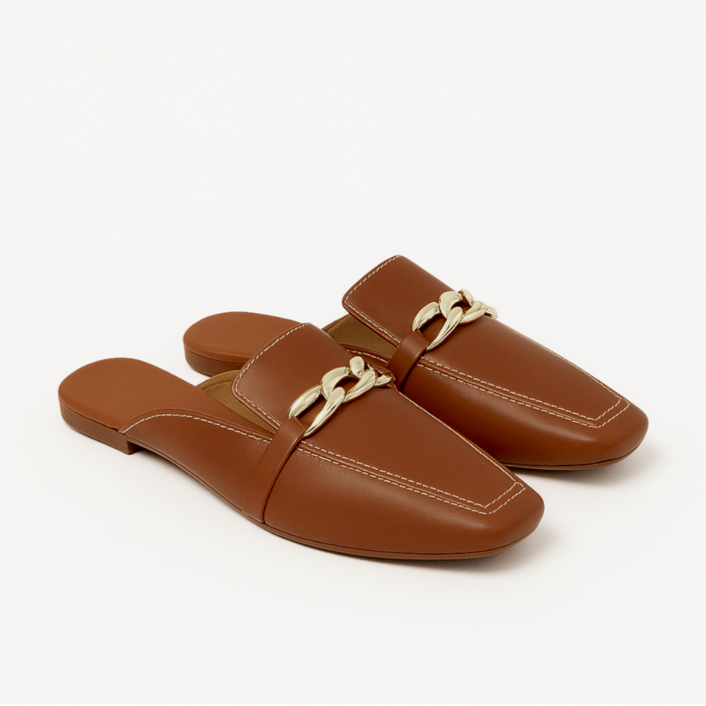 Mule Feminino Sandália Sapatilha Bico Redondo Confortavel Leve Elegante