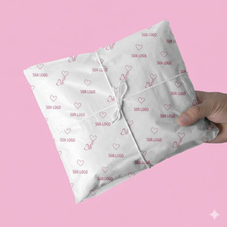 Papel Seda Personalizado 40x60cm - Seu logo Embalagem Fofa Unboxing